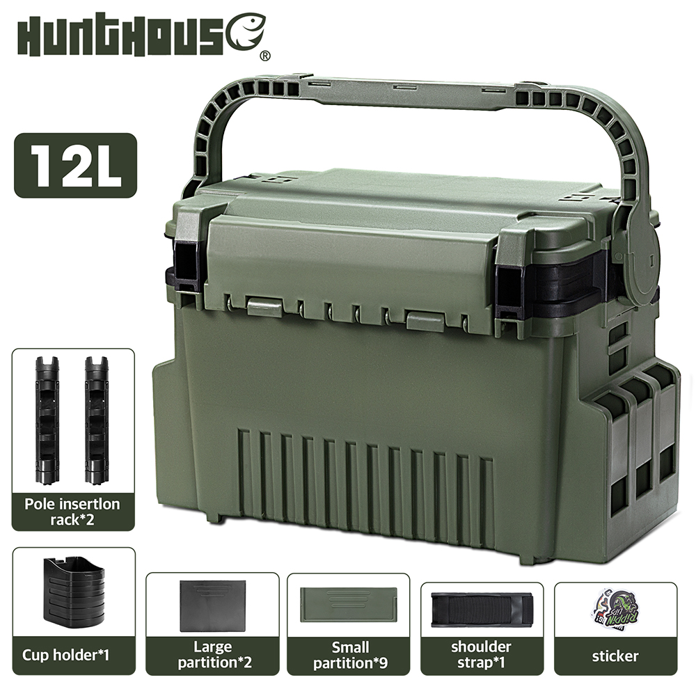 Caixa de Pesca Hunthouse 12L G - Fishing Kayak Crate avaliação e preço